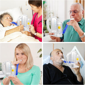 Espirómetro de incentivo para adultos, a22 dispositivo de ejercicio de respiración 5000ML Inhala medición de volumen