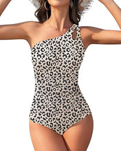 Cargar imagen en el visor de la galería, Century Star Traje de baño de una pieza de un hombro para mujeres
