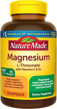 Cargar imagen en el visor de la galería, L-treonato de magnesio 130 mg de magnesio de 1800 mg de treonato de magnesio L, 90 cápsulas,
