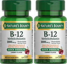 Cargar imagen en el visor de la galería, Nature's Bounty Vitamina B-12 tabletas de disolución rápida

