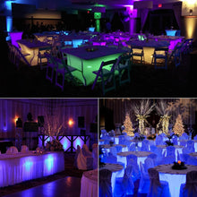 Cargar imagen en el visor de la galería, Paquete de 4 luces LED debajo de la mesa para fiestas, iluminación RGB para eventos para bodas
