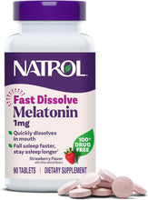 Cargar imagen en el visor de la galería, Natrol Tabletas de melatonina de disolución rápida, te ayudan a dormir más rápido
