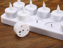Cargar imagen en el visor de la galería, WoneNice - Velas de té LED recargables con portavelas esmerilado (Juego de 12)
