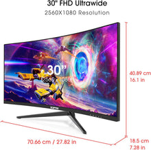 Cargar imagen en el visor de la galería, Monitor Sceptre para juegos, curvado, de 30 pulgadas, 21:9 2560x1080, ultraancho/
