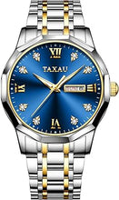 Cargar imagen en el visor de la galería, Relojes para hombre, de cara grande, fácil de leer, a la moda, simples relojes romanos para hombre, acero inoxidable, a21 fecha, impermeable, relojes de pulsera para hombre, reloj de lujo con
