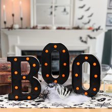 Cargar imagen en el visor de la galería, Decoraciones de Halloween-3 LED Marquee Letras Luminosas &quot;BOO&quot; Signo

