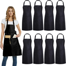 Cargar imagen en el visor de la galería, Delantal comercial rosa unisex con 2 bolsillos para manualidades en cocina
