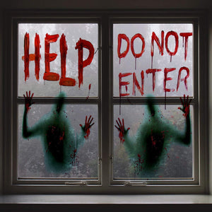 2PCS Halloween Gigante Bloody Window Posters Ventanas Clings Decoración de fiesta