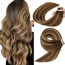 Cargar imagen en el visor de la galería, Extensiones de cabello humano con cinta
