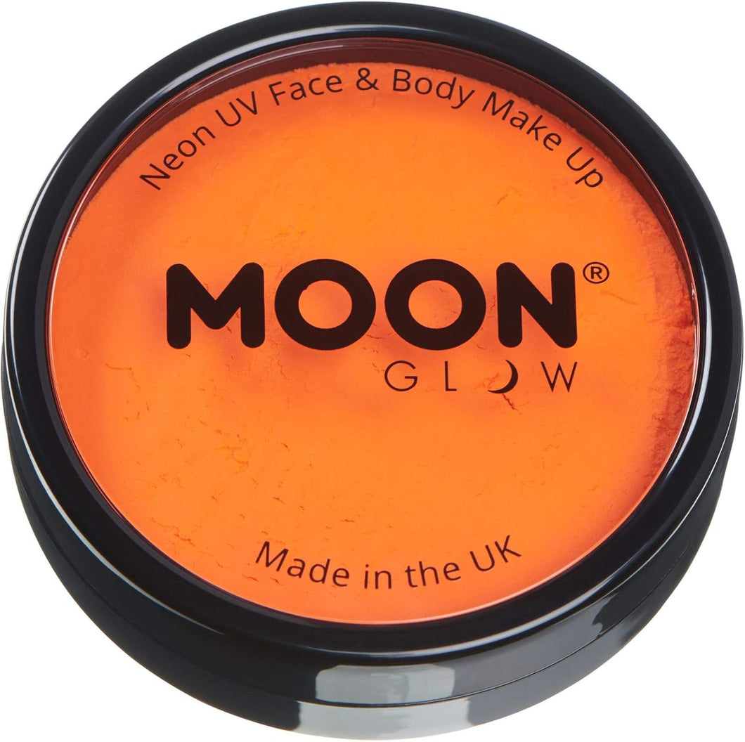 Pro Intense Neon UV Face & Body Paint Cake Pots de Moon Glow - Naranja intenso