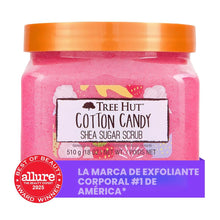 Cargar imagen en el visor de la galería, Tree Hut - Exfoliante corporal con azúcar de karité, sabor algodón de azúcar, 510 gramos
