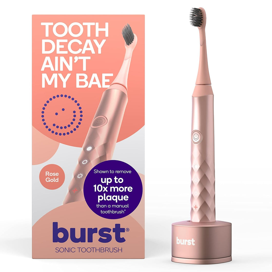 Burst Cepillo de dientes eléctrico sónico original para adultos, cepillo de dientes de cerdas suaves para limpieza profunda, ln23 eliminación de manchas y placa, 3 modos de cepillo de dientes sónico