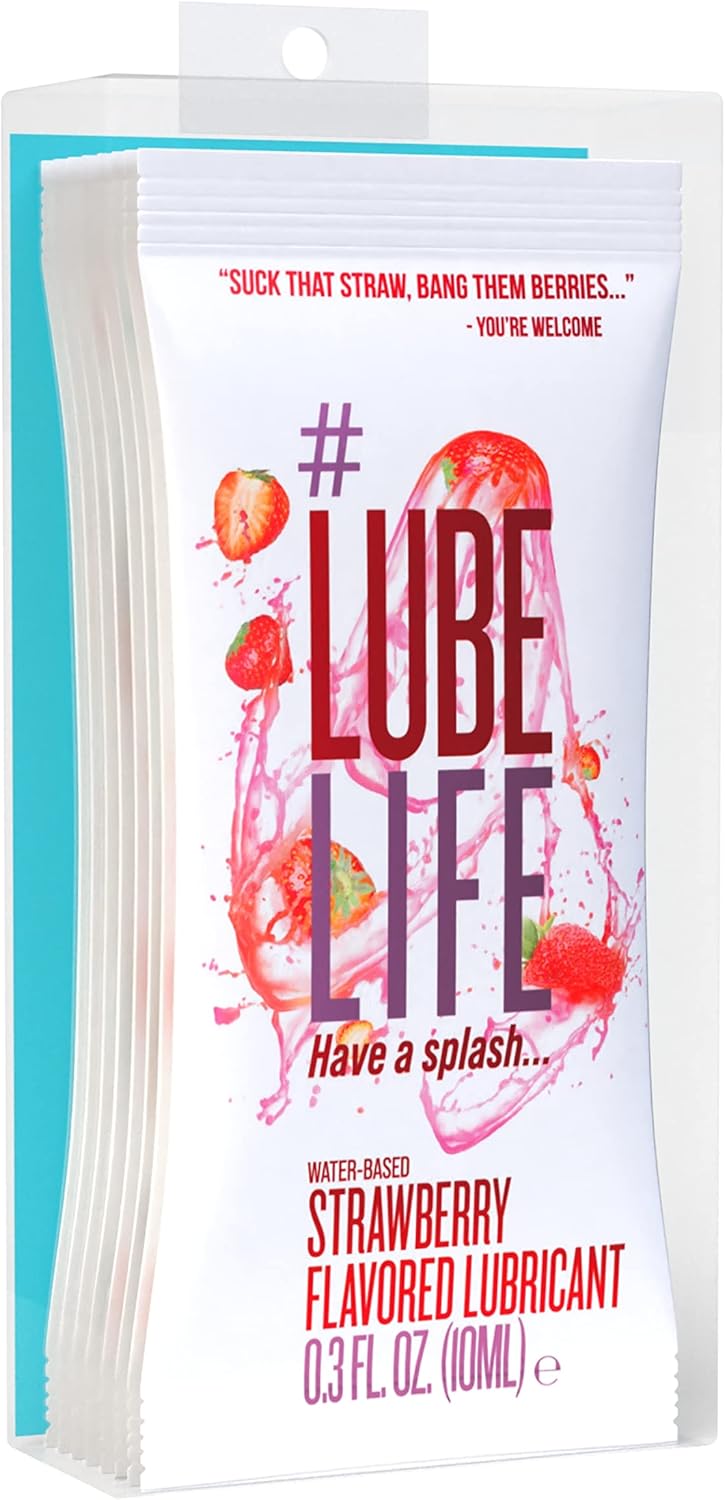Lube Life - Paquete de lubricantes personales a base de agua, con sabor a fresa, sandía a24