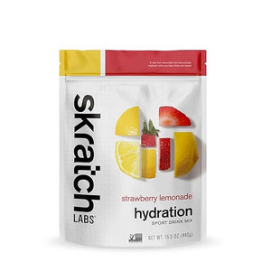 Polvo hidratante Skratch Labs | Mezcla para bebida deportiva | Polvo con electrolitos para hacer ejercicio, resistencia y rendimiento | Limonada de fresa | 20 porciones | Sin OGM, vegano, kosher ln25
