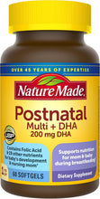 Cargar imagen en el visor de la galería, Nature Made Suplemento multivitamínico postnatal + DHA 200 mg
