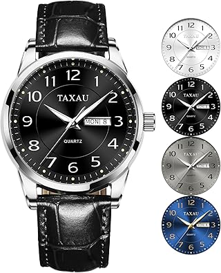 Relojes para hombre, correa de cuero, de lujo, clásicos, a prueba de agua, relojes de vestir para el día laborable con fecha para hombres, a21 relojes de diamantes árabes para hombre