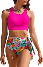 Cargar imagen en el visor de la galería, Conjunto de bikini de cintura alta para mujer

