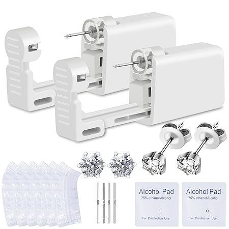 Anzero - Kit de 2 piezas de perforación de oreja desechable con perno de oreja precargado, Q1