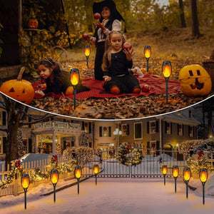 Luces solares IkeeRuic para exteriores, luz de antorcha solar con llama parpadeante para decoración de Halloween