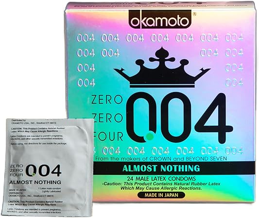 Preservativos Crown Zero Zero Four, de Okamoto, 4738, 1 caja, Blanco, 1, 1 ln26