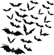 Cargar imagen en el visor de la galería, Suministros para fiestas de Halloween Hallween Decoraciones de murciélagos Decoración de pared 140PCS
