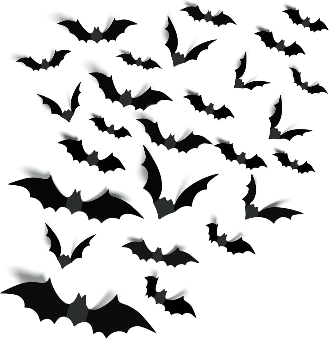 Suministros para fiestas de Halloween Hallween Decoraciones de murciélagos Decoración de pared 140PCS