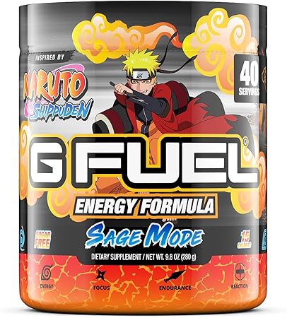 G Fuel Sage Mode Energy Powder, suplemento de cafeína limpia sin azúcar, mezcla de agua, sabor a pomelo y duraznos, mezcla de vitaminas y antioxidantes, 9,8 oz (40 porciones) ln25