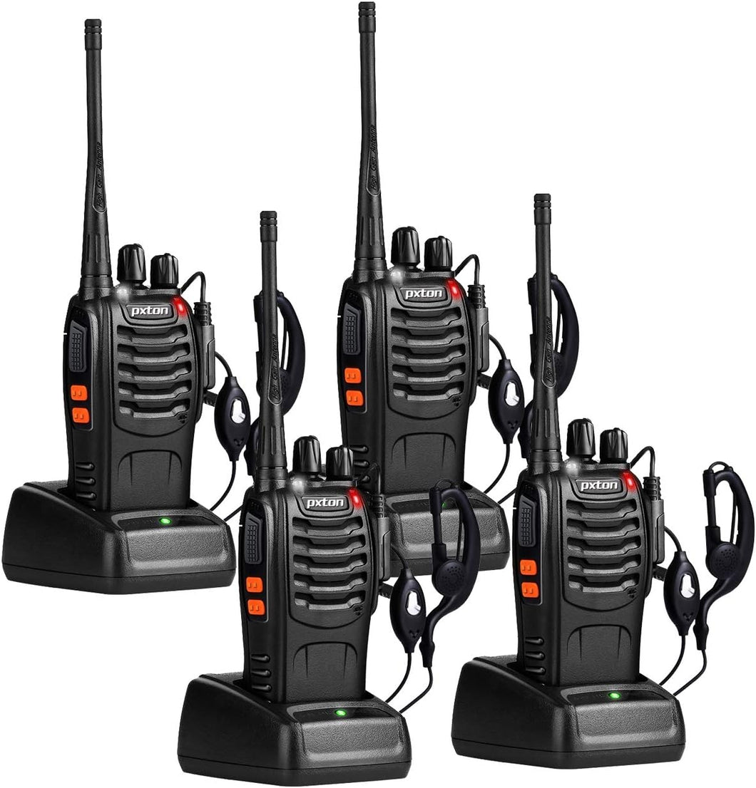 4x Walkie Talkies de largo alcance para adultos con auriculares