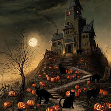Cargar imagen en el visor de la galería, Señales de jardín de gato negro de Halloween Anditoy 6 Pack con estacas, silueta aterradora, decoraciones de Halloween para jardín, césped y patio exterior
