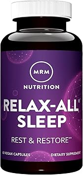 Relax-All ® Sleep de MRM Nutrition | Te ayuda a conciliar el sueño | Sueño reparador y reparador | Con melatonina y ashwagandha | Sueño reparador sin sentirse aturdido | Vegano y sin gluten | 30 porciones a23