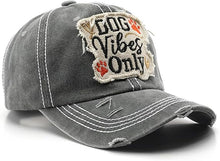 Cargar imagen en el visor de la galería, Gorra de béisbol unisex con parche bordado vintage ln25 desgastado con texto "Dog Vibes Only"
