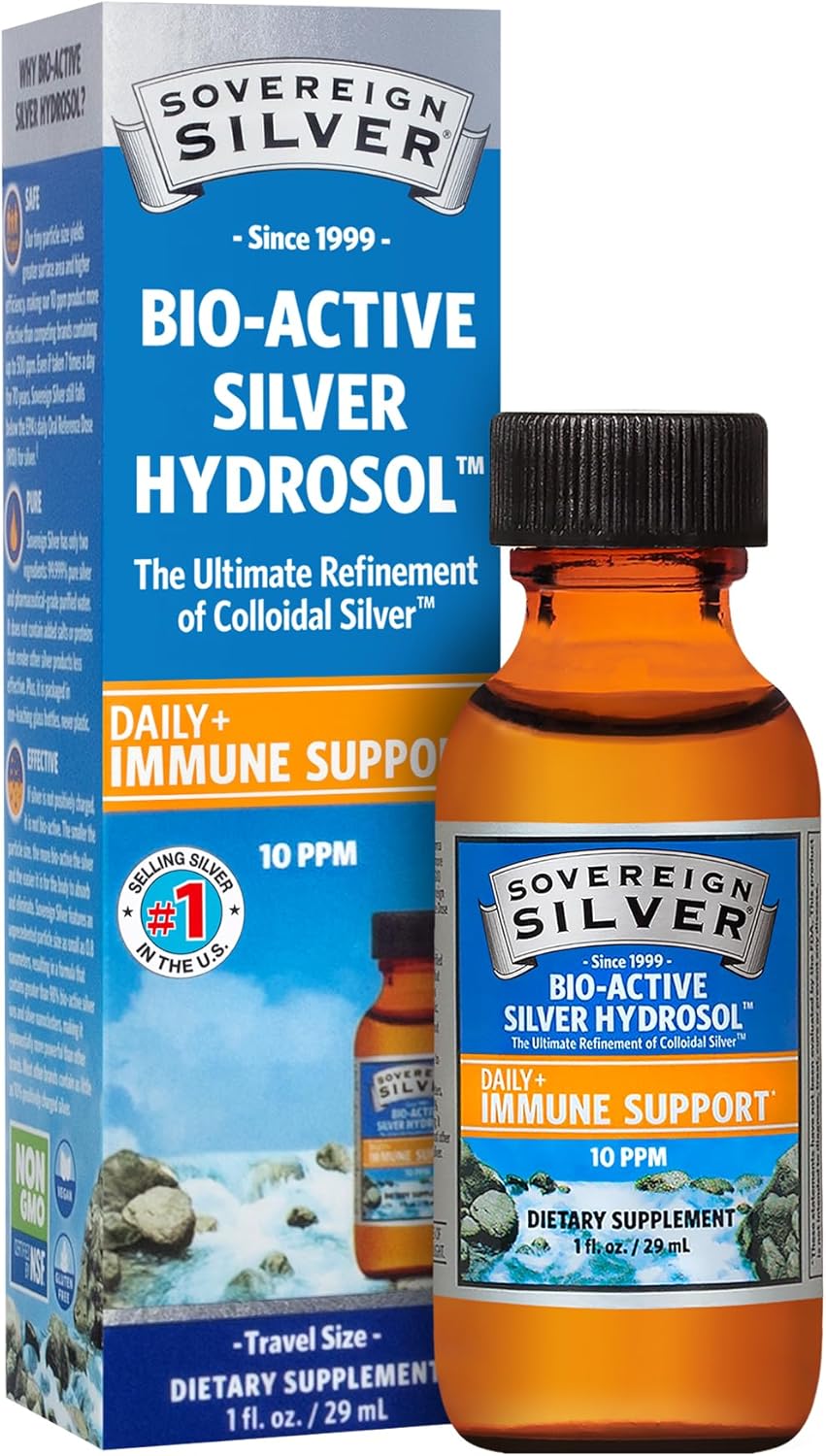 Sovereign Tamaño: 1 Fl Oz (Pack of 1)  1 Fl Oz (Pack of 1) Silver Hidrosol de plata Bio-Active para apoyo inmunológico A24