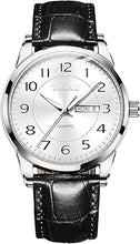 Cargar imagen en el visor de la galería, Reloj de cuero minimalista de moda para hombre, reloj de cara grande para hombre, reloj impermeable de lujo para negocios, a21 reloj de cuarzo analógico con fecha luminosa, relojes casuales para
