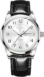 Reloj de cuero minimalista de moda para hombre, reloj de cara grande para hombre, reloj impermeable de lujo para negocios, a21 reloj de cuarzo analógico con fecha luminosa, relojes casuales para
