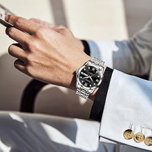 Cargar imagen en el visor de la galería, Relojes para hombre, reloj casual de lujo para hombre, analógico, de cuarzo, acero inoxidable, vestido de negocios, a21 impermeable, relojes de pulsera para hombre con fecha luminosa, Esfera
