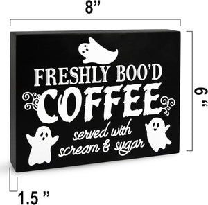 Letrero de café de Halloween de la boutique de regalos