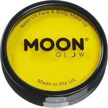 Cargar imagen en el visor de la galería, Pro Intense Neon UV Face &amp; Body Paint Cake Pots de Moon Glow - Amarillo intenso
