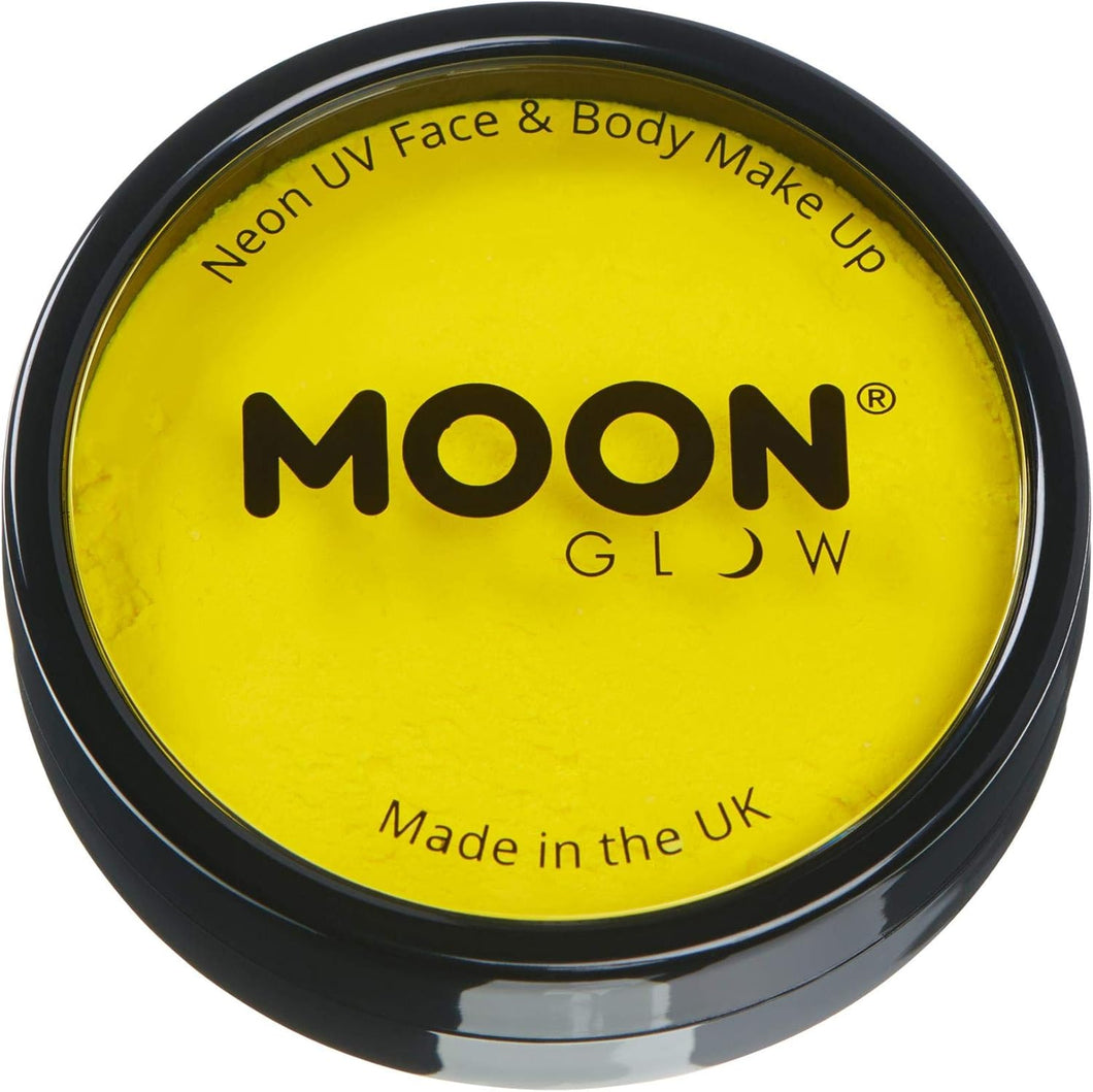 Pro Intense Neon UV Face & Body Paint Cake Pots de Moon Glow - Amarillo intenso