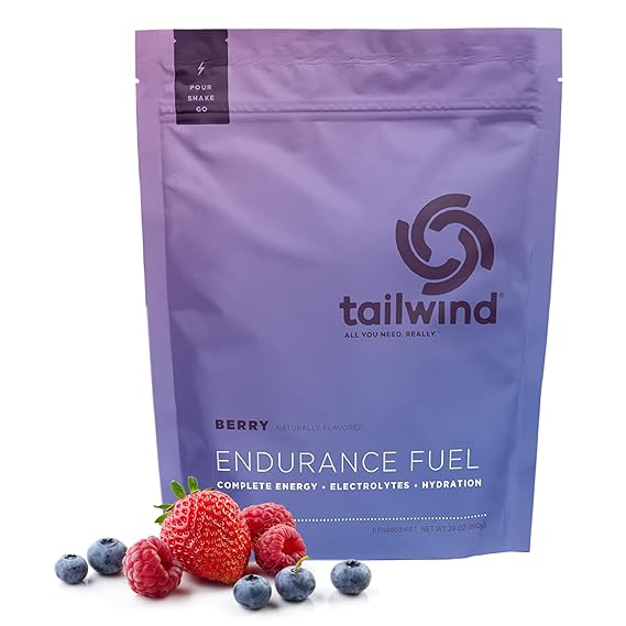 Bebida deportiva en polvo con electrolitos, hidratación y combustible de resistencia de Tailwind Nutrition, sin gluten, vegana, con frutos del bosque, 30 porciones ln25