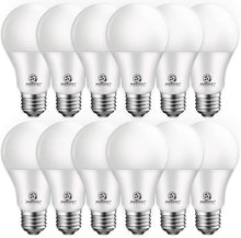 Cargar imagen en el visor de la galería, Paquete de 24 bombillas Led A19 equivalentes a 60 W, luz diurna 5000 K, base media E26, no regulable, bombilla Led con certificación UL A19
