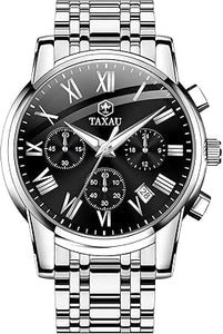 Relojes de lujo multifuncionales impermeables para hombre, reloj a21 analógico de cuarzo, acero inoxidable, plata, cronógrafo con fecha luminosa