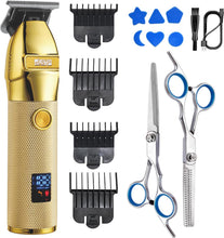Cargar imagen en el visor de la galería, DSP® Recortadora de pelo para hombres con pantalla LED recargable ln24 para cortar el cabello (dorado)

