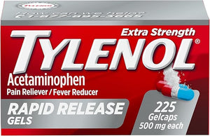 Tylenol Gel de liberación rápida de acetaminofeno extra fuerte, medicina para aliviar el dolor y reducir la fiebre A24