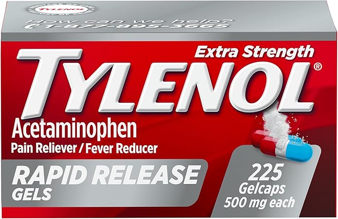 Tylenol Gel de liberación rápida de acetaminofeno extra fuerte, medicina para aliviar el dolor y reducir la fiebre A24