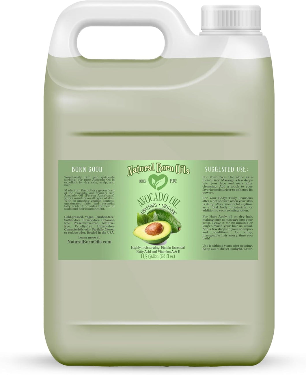 Aceite de aguacate, 1 galón, orgánico, Q1