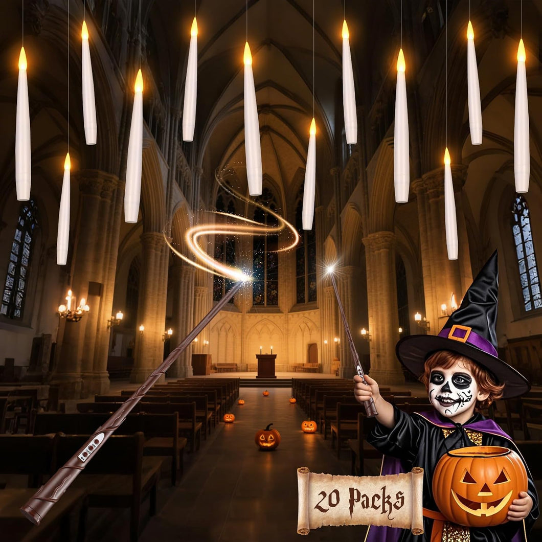 Decoraciones de Halloween Velas flotantes con varita: 20Pcs
