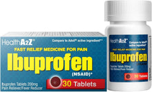Cargar imagen en el visor de la galería, HealthA2Z Cápsulas de ibuprofeno de 200 mg | Alivio del dolor y reductor de fiebre | 24 paquetes de 30 tabletas
