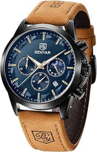 Cargar imagen en el visor de la galería, BY BENYAR Mens Watches Analog Quartz Waterproof Wrist Watch for Men Multifunction Chronograph Fashion Business Work Casual Sport Designer Dress Watch A21  with Calendar Elegant Gifts for Men
