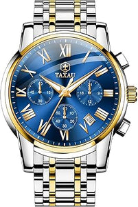 Relojes de lujo multifuncionales impermeables para hombre, reloj analógico de cuarzo, a21 acero inoxidable, plata, cronógrafo con fecha luminosa