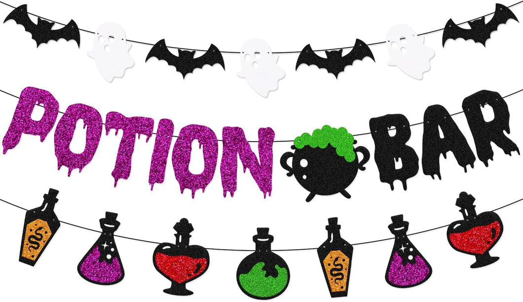 Decoración de Halloween Poción Bar Banner Bruja Espeluznante